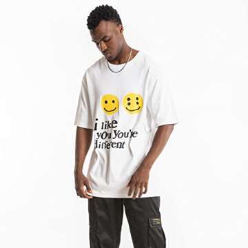 cpfm.xyz I Like You You’re Different T-Shirt Creative Text Print Unisex Short Sleeve White