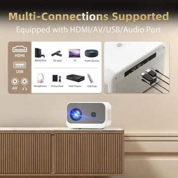 X7 Mini Projector 20000lm 4K WiFi Bluetooth Native 1080P