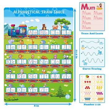 FIPKE 60 Pages Preschool Learning Activities Handwriting Practice Book for Kids, Educational Montessori Toys for 3 4 5 6 Year Old Kindergarten Learning Game Autism Materials Busy Book for Toddlers