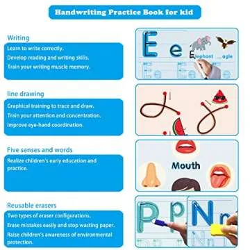 FIPKE 60 Pages Handwriting Practice Book for Kids