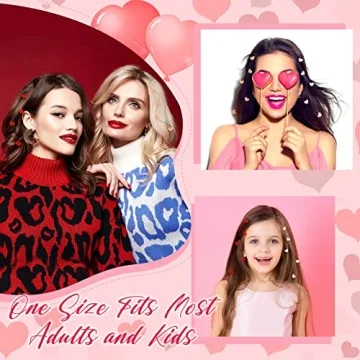 6 Pcs Valentine's Day Heart Hair Clip for Women Acrylic Heart Bead Streamline Invisible Hair Extensions Heart Hair Accessories DIY Cute Hair Side Comb for Girls, Light Pink, Rose Red, Bright Red