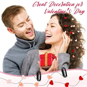 6 Pcs Valentine's Day Heart Hair Clip for Women Acrylic Heart Bead Streamline Invisible Hair Extensions Heart Hair Accessories DIY Cute Hair Side Comb for Girls, Light Pink, Rose Red, Bright Red