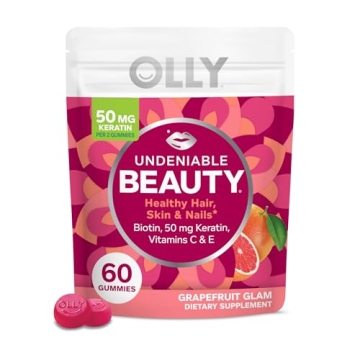 OLLY Undeniable Beauty Gummy, For Hair, Skin, Nails, Biotin, Vitamin C, Keratin, Chewable Supplement...