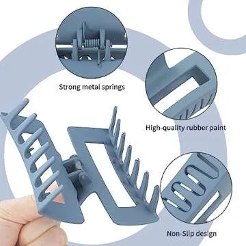 Sisiaipu 4 Inch Big Hair Claw Clips - 6 Pack Fashion Accessory