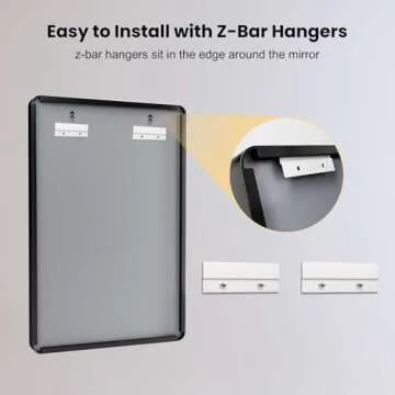 LOAAO 28X32 Inch Black Metal Framed Bathroom Mirror for Wall, Matte Black Bathroom Vanity Mirror Farmhouse, Anti-Rust, Tempered Glass, Hangs Horizontally or Vertically