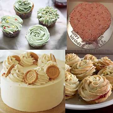 1M Piping Tip for Cake Decorating,Seamless Icing Tips,3 Pcs Decorating Tips,Open Star,Stainless Steel