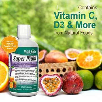 Vital Earth Minerals Super Multi 2-Pack – Liquid Multivitamins for Women, Men & Kids, Liquid Vitamins with Fulvic Acid for Better Absorption, MTHFR Support, 32 Oz Ea + 1 Oz Cup