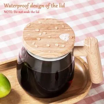 VEREMUND Self Stirring Coffee Mug, Glass Electric High Speed Mixing Cup, Automatic Mixing Mug Rotating, 400ml Battery Powered Stirring Cup to Stir Coffee/Milk/Protein Powder at Desk