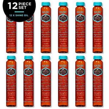 HASK Argan Repairing Hair Oil - 12 shine Oil Vials for shine and frizz control for all hair types, c...