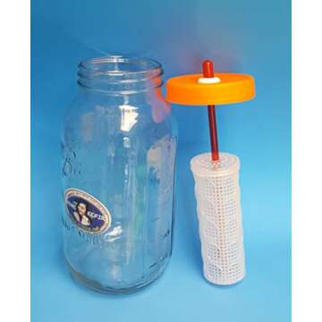 Kefir Fermenter 1.5L/50oz for RAPID Homemade Kefir with DOUBLE AMOUNT of KEFIR GRAINS for Rapid Ferm...