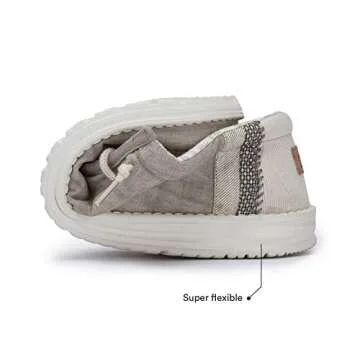 Hey Dude Men's Wally Linen Natural Khaki Size 11 | Men’s Shoes | Men's Lace Up Loafers | Comfortable & Light-Weight