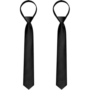 SATINIOR 2 Pieces Zipper Ties for Boys - Adjustable Neckties - Easy to Use
