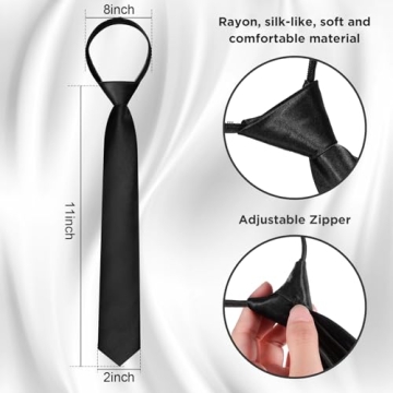 Stylish SATINIOR Adjustable Zipper Ties for Boys