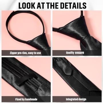 Stylish SATINIOR Adjustable Zipper Ties for Boys