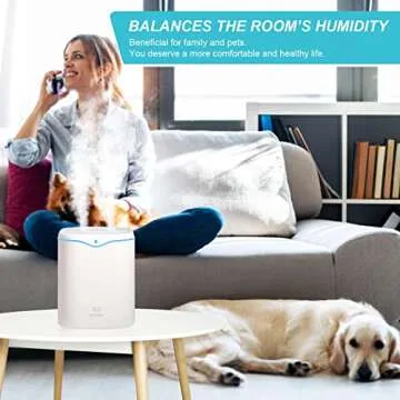 SPURUPS Humidifiers for Bedroom, 2L Cool Mist Humidifier for bedroom, USB Portable Desk Humidifier, Quiet Ultrasonic Humidifier with 2 Mist Modes and 7-Color Light, Auto Shut-Off, for Travel & home.