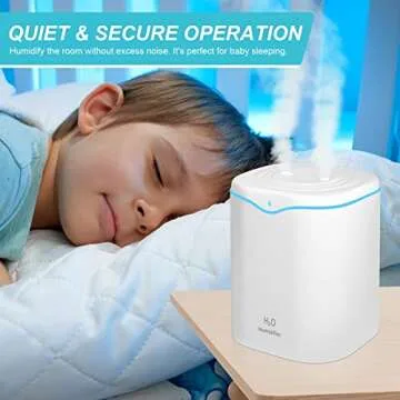 SPURUPS Humidifiers for Bedroom, 2L Cool Mist Humidifier for bedroom, USB Portable Desk Humidifier, Quiet Ultrasonic Humidifier with 2 Mist Modes and 7-Color Light, Auto Shut-Off, for Travel & home.