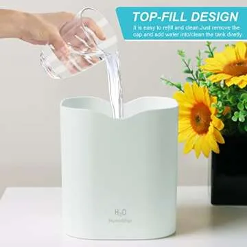 SPURUPS Humidifiers for Bedroom, 2L Cool Mist Humidifier for bedroom, USB Portable Desk Humidifier, Quiet Ultrasonic Humidifier with 2 Mist Modes and 7-Color Light, Auto Shut-Off, for Travel & home.