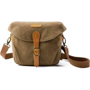 BAGSMART Vintage Canvas Camera Bag - Padded & Durable