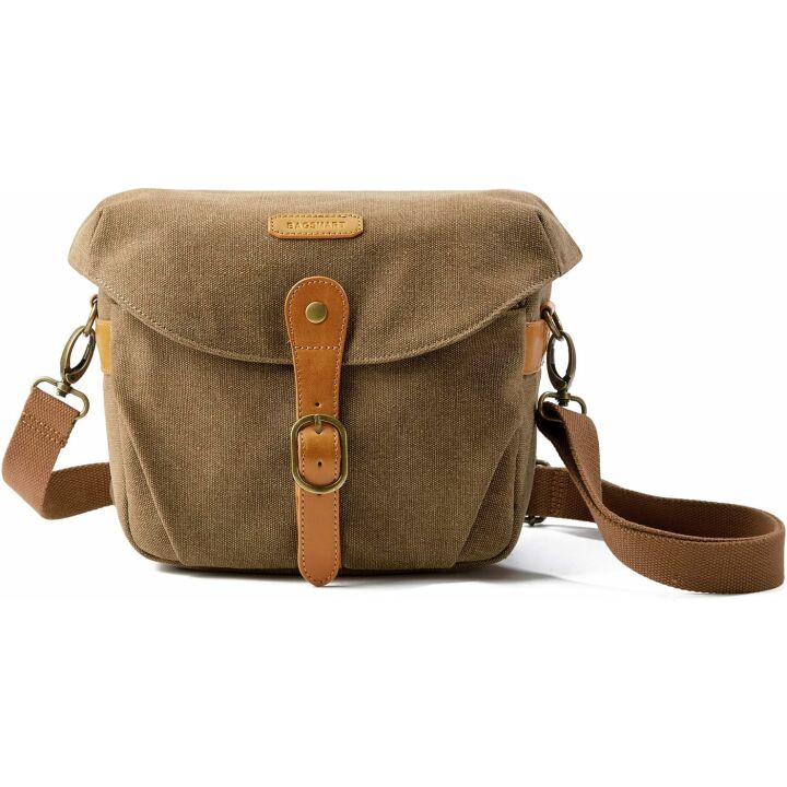 BAGSMART Vintage Canvas Camera Bag - Padded & Durable