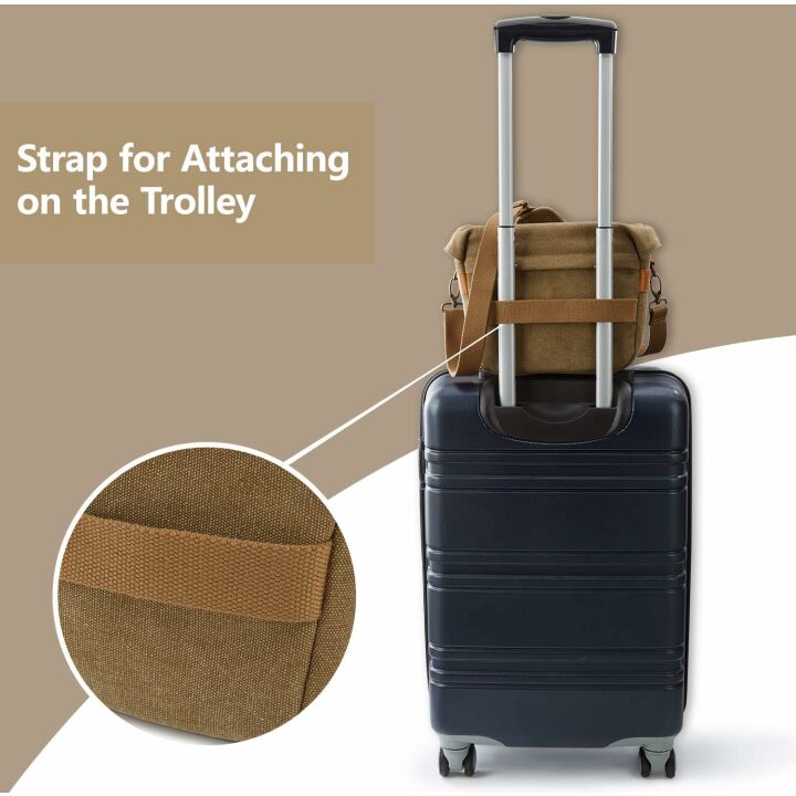 BAGSMART Vintage Canvas Camera Bag - Padded & Durable