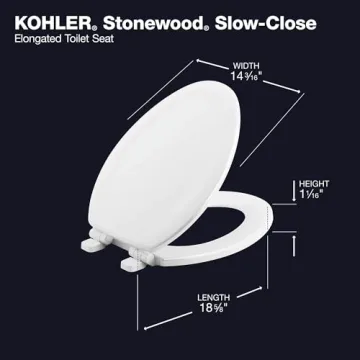 KOHLER Stonewood Elongated Toilet Seat with Quiet-Close Lid