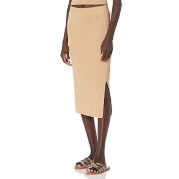The Drop Women's Vera Slim Side Slit Midi Sweater Skirt - Perfect Blend of Style and Comfort