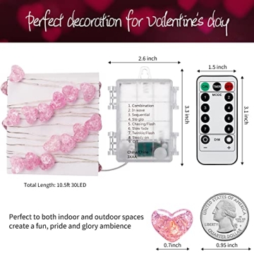 Valentine’s Day Fairy String Lights with Remote Control and Timer