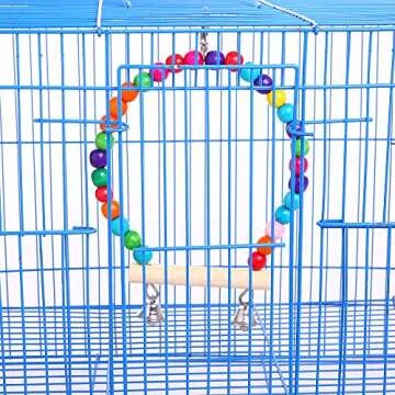 QBLEEV Wooden Bird Swing Toy for Cockatiels & Parakeets