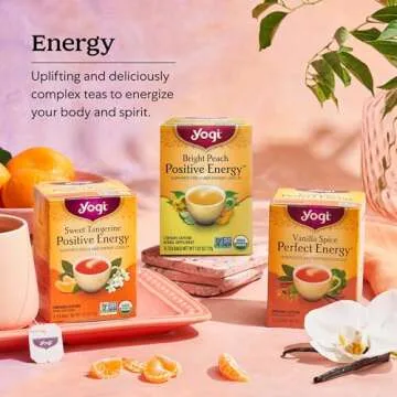 Yogi Tea Vanilla Spice Perfect Energy Tea - 16 Tea Bags per Pack (4 Packs) - Organic Vanilla Energy Tea - Focus Tea - Includes Green Tea, Black Tea, Ashwagandha, L-Theanine & More