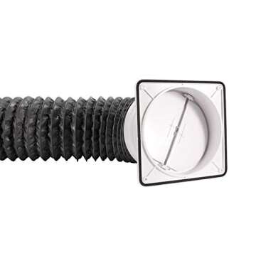 6 Inch Backdraft Damper, HG POWER 3-in-1 Detachable Damper, Flange, Duct Adaptor with Butterfly Back Check Valve for Kitchen, Panel Size: 8", Duct Size: 6"-7"