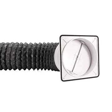 6 Inch Backdraft Damper, HG POWER 3-in-1 Detachable Damper, Flange, Duct Adaptor with Butterfly Back Check Valve for Kitchen, Panel Size: 8", Duct Size: 6"-7"