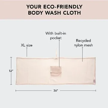 Kitsch Exfoliating Washcloth with Soap Pocket Eco-Friendly