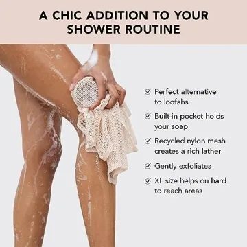 Kitsch Exfoliating Washcloth with Soap Pocket Eco-Friendly