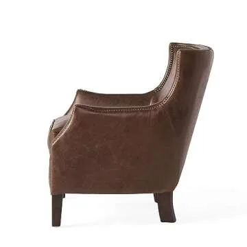 Christopher Knight Njord Leather Chair - Vintage Brown Style