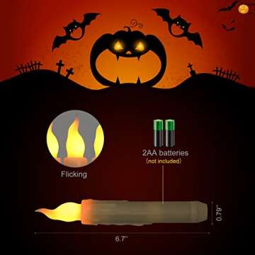 Halloween Decorations, 12PCS Halloween Decorations LED Candles, Floating LED Candle with Remote Control, Witch Halloween Decor Christmas Party Supplies Birthday Wedding Indoor Home Classroom Bedroom