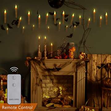 Halloween Decorations, 12PCS Halloween Decorations LED Candles, Floating LED Candle with Remote Control, Witch Halloween Decor Christmas Party Supplies Birthday Wedding Indoor Home Classroom Bedroom