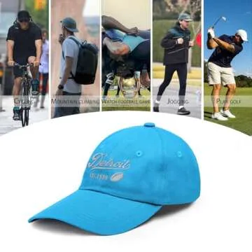 Pkihgxa Embroidered Detroit Hat Team Color Baseball Cap Trucker Hats Sports Fans Gifts Apparel for Men Women Youth