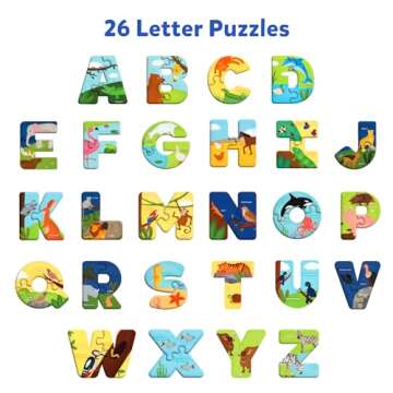 Skillmatics Animal Alphabet Puzzle - 52 Piece Jigsaw Puzzle for Toddlers, Preschoolers, Educational ...