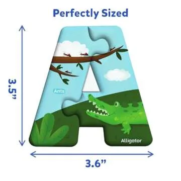 Skillmatics Animal Alphabet Puzzle - 52 Piece Jigsaw Puzzle for Toddlers, Preschoolers, Educational Toy for Learning ABCs and Letters, Gifts for Boys & Girls Ages 3, 4, 5, 6
