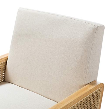 Mid Century Modern Accent Chairs with Rattan Armrest