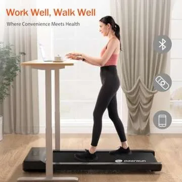 DeerRun 2024 Upgrade Walking Pad, Smart Under Desk Treadmill for Home Office, No-Assembly Treadmills...
