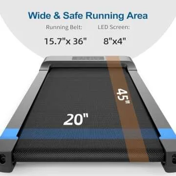 DeerRun 2024 Upgrade Walking Pad, Smart Under Desk Treadmill for Home Office, No-Assembly Treadmills with APP and Remote Control, LED Display, 2.5 HP Quiet Walking Jogging Machine, 300 lbs Capacity