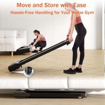 DeerRun 2024 Upgrade Walking Pad, Smart Under Desk Treadmill for Home Office, No-Assembly Treadmills with APP and Remote Control, LED Display, 2.5 HP Quiet Walking Jogging Machine, 300 lbs Capacity