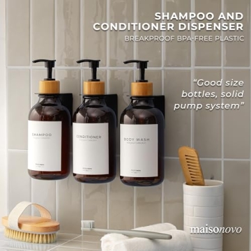 MaisoNovo Shampoo and Conditioner Dispenser Set of 3