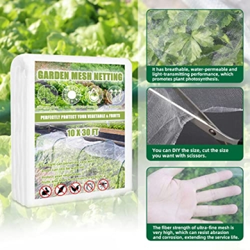 10x30 Ft Garden Netting - Ultra Fine Mesh Pest Barrier