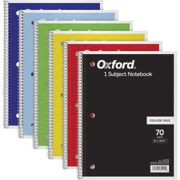 Oxford Spiral Notebook 6 Pack - Perfect for Students