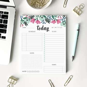 Zynshe Daily Planner Notepad - 7"x9” inches, 60 tear off sheets - Planner Undated/To Do List Notep...