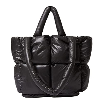 Stylish Quilted Puffer Tote Bag for Women - Winter Handbag