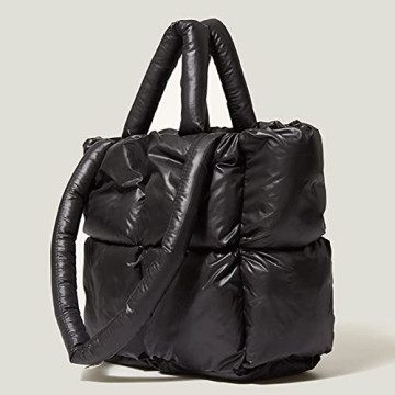 Stylish Quilted Puffer Tote Bag for Women - Winter Handbag