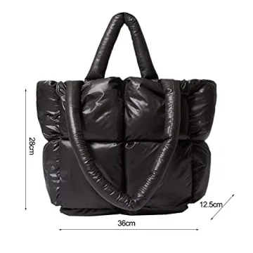 Stylish Quilted Puffer Tote Bag for Women - Winter Handbag